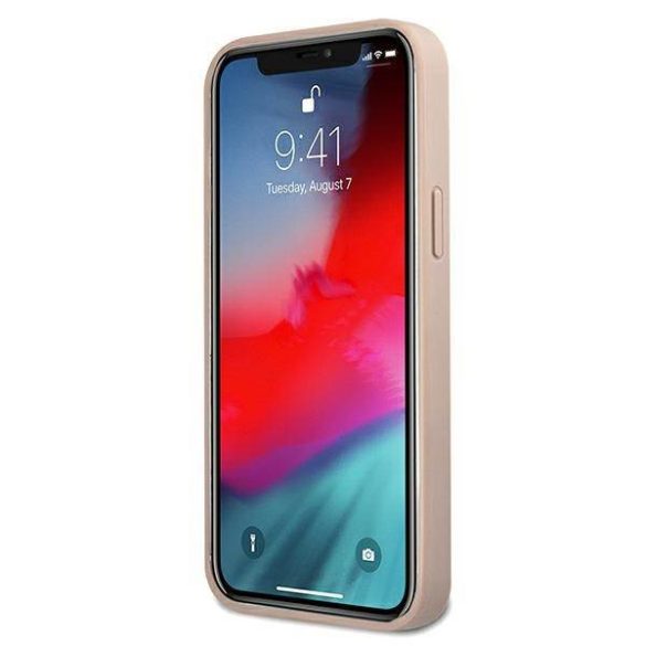 Guess GUHCP12M4GMGPI iPhone 12/12 Pro 6,1" rózsaszín 4G nagy fém logós keménytok