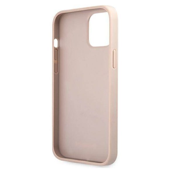 Guess GUHCP12M4GMGPI iPhone 12/12 Pro 6,1" rózsaszín 4G nagy fém logós keménytok