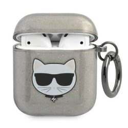   Karl Lagerfeld KLA2UCHGK AirPods 1/2 tok fekete Glitter Choupette