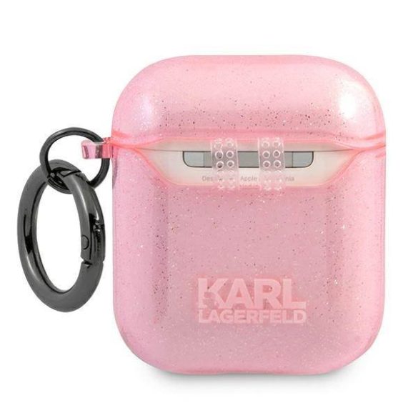 Karl Lagerfeld KLA2UCHGP AirPods 1/2 tok rózsaszín csillogó Choupette