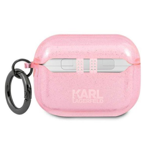 Karl Lagerfeld KLAPUCHGP AirPods Pro rózsaszín Glitter Choupette tok