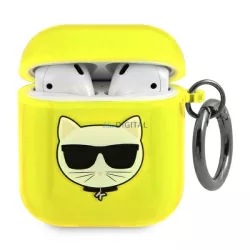 Karl Lagerfeld KLA2UCHFY AirPods sárga Choupette tok