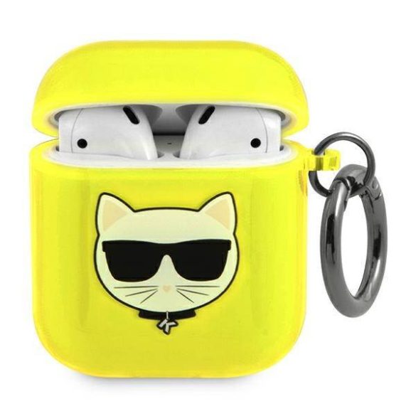 Karl Lagerfeld KLA2UCHFY AirPods sárga Choupette tok