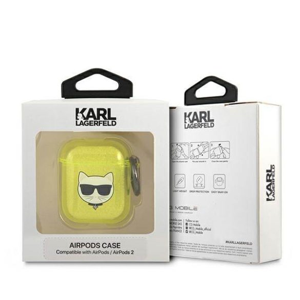 Karl Lagerfeld KLA2UCHFY AirPods sárga Choupette tok