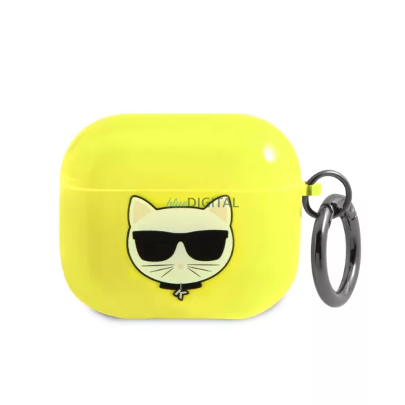 Karl Lagerfeld KLA3UCHFY AirPods 3 sárga Choupette tok