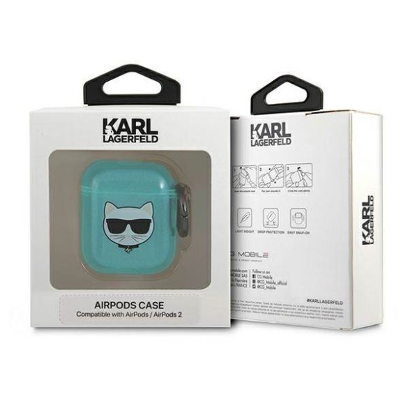 Karl Lagerfeld KLA2UCHFL AirPods 1/2 tok kék Choupette