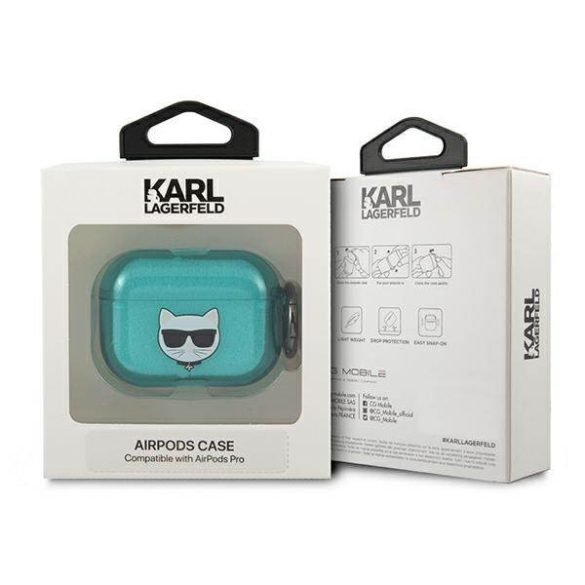 Karl Lagerfeld KLAPUCHFL AirPods Pro kék Choupette tok
