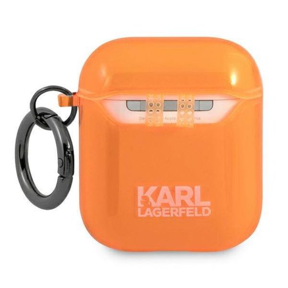 Karl Lagerfeld KLA2UCHFO AirPods 1/2 tok narancssárga Choupette