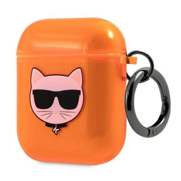 Karl Lagerfeld KLA2UCHFO AirPods 1/2 tok narancssárga Choupette