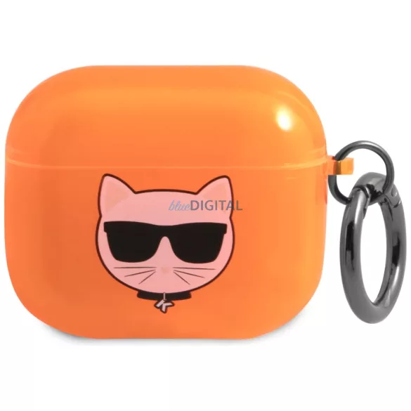 Karl Lagerfeld KLA3UCHFO AirPods 3 narancssárga Choupette tok