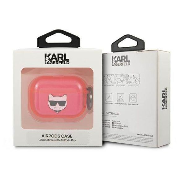 Karl Lagerfeld KLAPUCHFP AirPods Pro rózsaszín Choupette tok