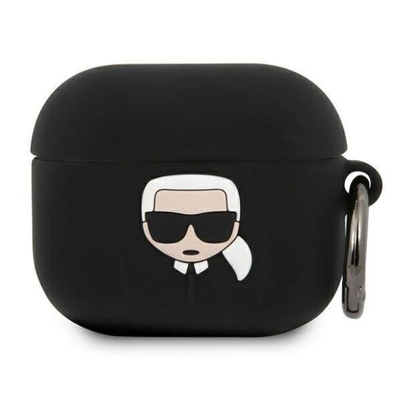 Karl Lagerfeld KLACA3SILKHBK AirPods 3 fekete szilikon ikonikus tok