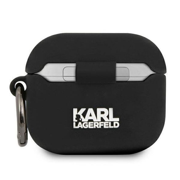 Karl Lagerfeld KLACA3SILKHBK AirPods 3 fekete szilikon ikonikus tok