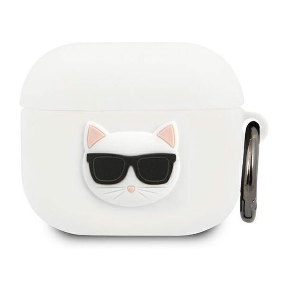 Karl Lagerfeld KLACA3SILCHWH AirPods 3 fehér szilikon Choupette tok