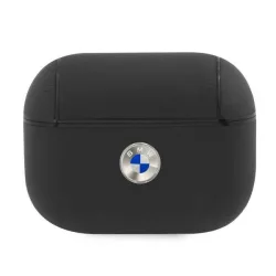   BMW BMAPSSLBK AirPods Pro fekete valódi bőr ezüst logós tok