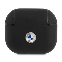   BMW BMA3SSLBK AirPods 3 fekete valódi bőr ezüst logós tok