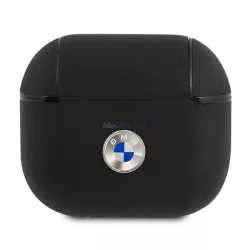   BMW BMA3SSLBK AirPods 3 fekete valódi bőr ezüst logós tok