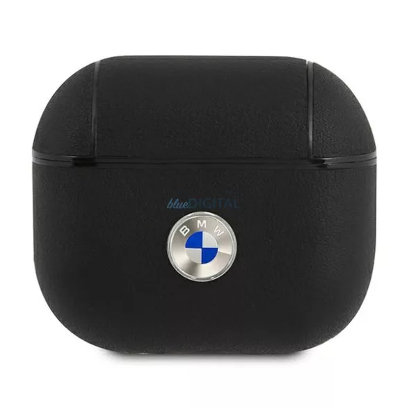 BMW BMA3SSLBK AirPods 3 fekete valódi bőr ezüst logós tok