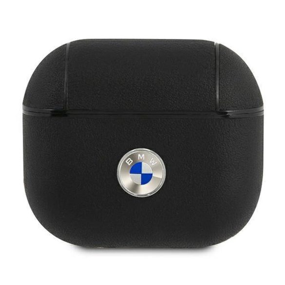 BMW BMA3SSLBK AirPods 3 fekete valódi bőr ezüst logós tok