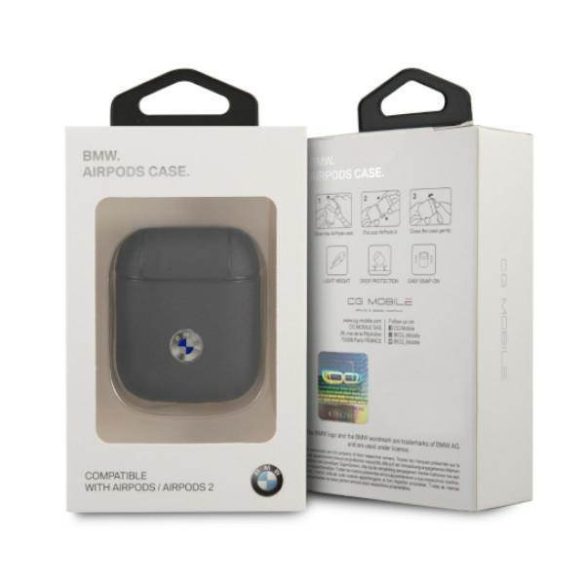 BMW BMA2SSLNA AirPods 1/2 tok Tengerészkék Geniune bőr ezüst logó