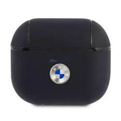   BMW BMA3SSLNA AirPods 3 kék valódi bőr ezüstszínű logós tok