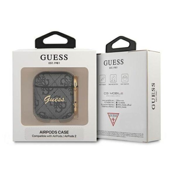 Guess GUA24GSMK AirPods 1/2 tok szürke 4G Script Metal Collection szürke 4G Script Metal Collection