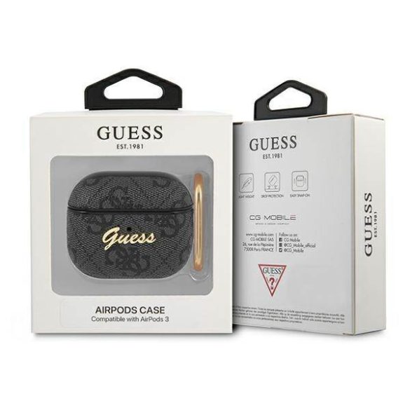 Guess GUA34GSMK AirPods 3 szürke 4G Script Metal Collection tok