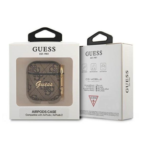 Guess GUA24GSMW AirPods 1/2 tok barna 4G Script Metal kollekció