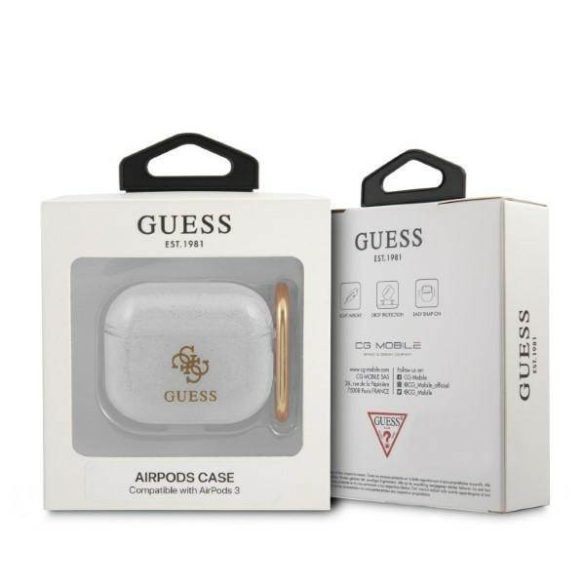 Guess GUA3UCG4GT AirPods 3 átlátszó Glitter Collection tok