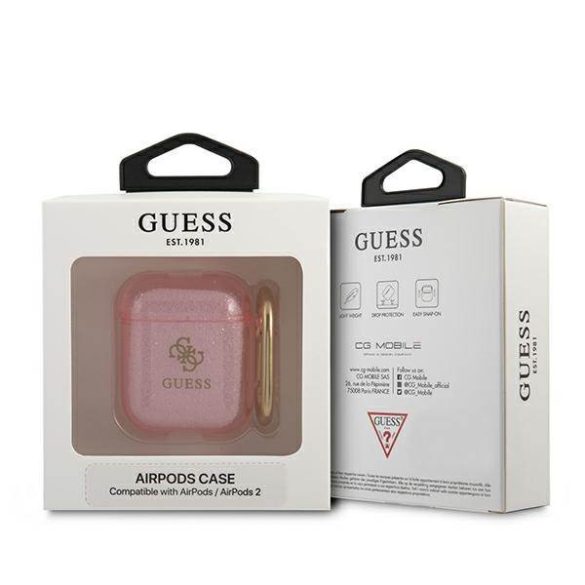 Guess GUA2UCG4GP AirPods 1/2 tok rózsaszín Glitter kollekció