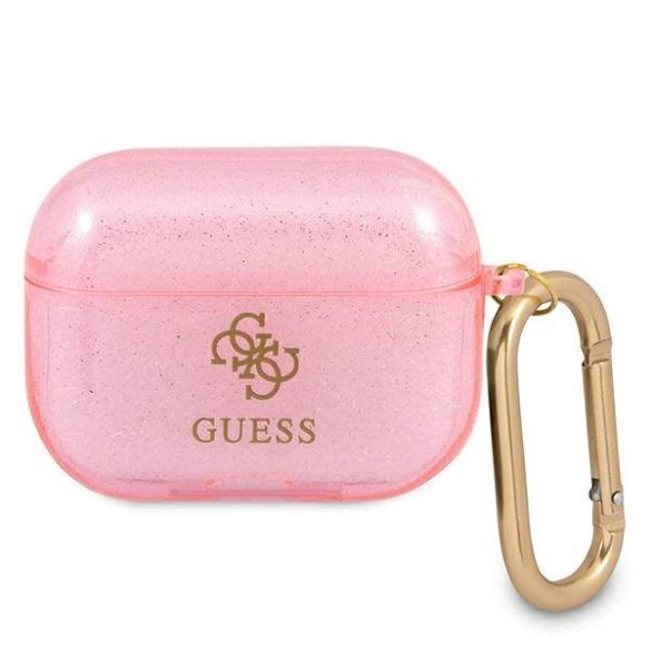 Guess GUAPUCG4GP AirPods Pro rózsaszín Glitter Collection tok