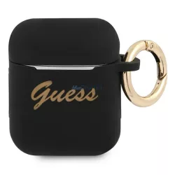   Guess GUA2SSSK AirPods 1/2 tok fekete szilikon Vintage Script