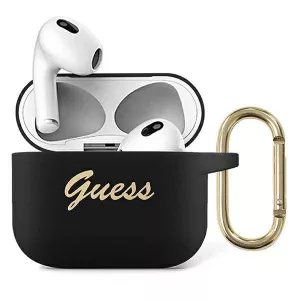 Guess GUA3SSSK AirPods 3 fekete szilikon Vintage Script tok