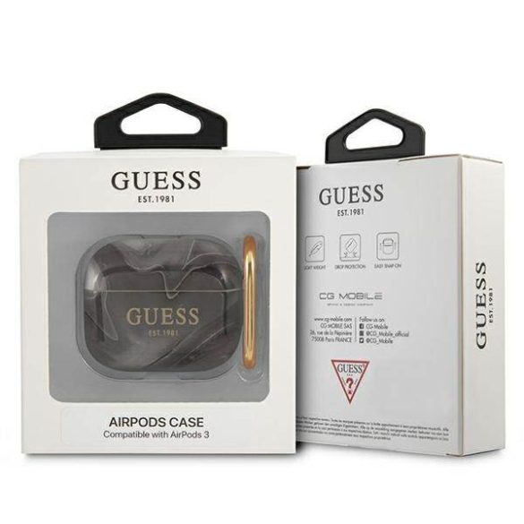 Guess GUA3UNMK AirPods 3 fekete Marble Collection tok