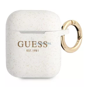 Guess GUA2SGGEH AirPods 1/2 tok fehér szilikon csillogó