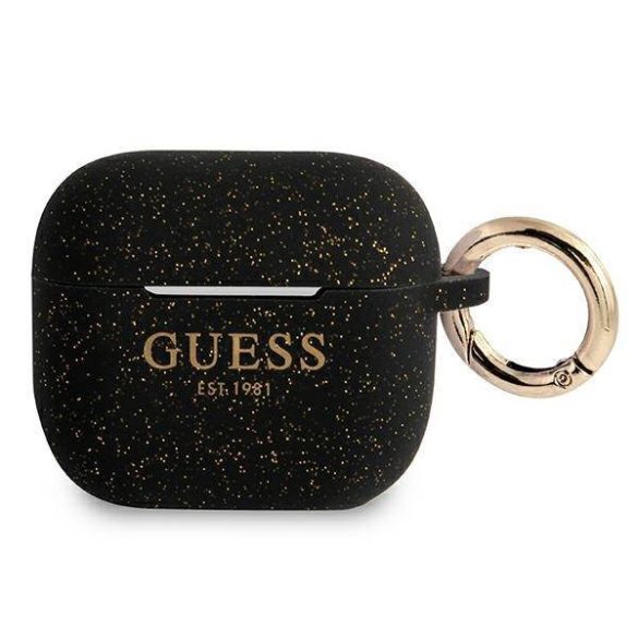 Guess GUA3SGGEK AirPods 3 fekete szilikon Glitter tok