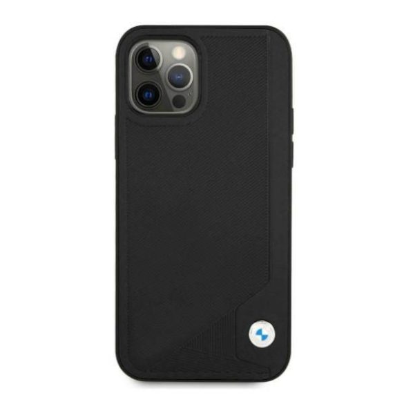 BMW BMHCP12LRCDPK iPhone 12 Pro Max 6,7" fekete bőr dombornyomott keménytok