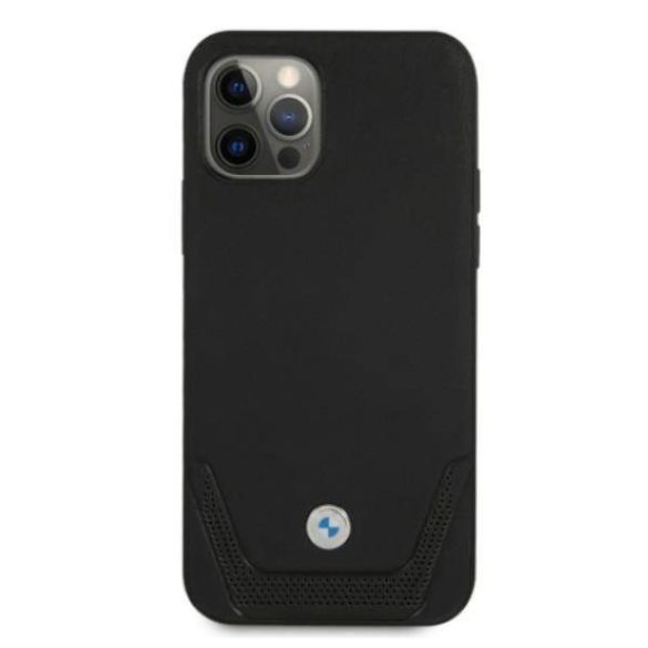 BMW BMHCP12MRSWPK iPhone 12/12 Pro 6,1" fekete keménytok bőr perforált tok