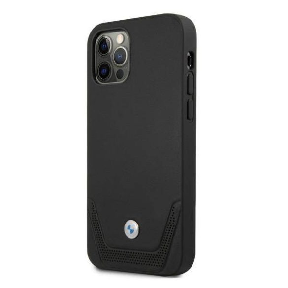 BMW BMHCP12LRSWPK iPhone 12 Pro Max 6,7" fekete bőr perforált keménytok