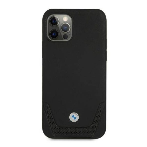 BMW BMHCP12LRSWPK iPhone 12 Pro Max 6,7" fekete bőr perforált keménytok