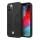 BMW BMHCP12LRSCSK iPhone 12 Pro Max 6,7" fekete keménytok bőr perforált oldalsó tok