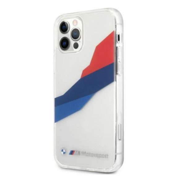 BMW BMHCP12LSKTGT iPhone 12 Pro Max 6,7" átlátszó Motorsport Tricolor keménytok