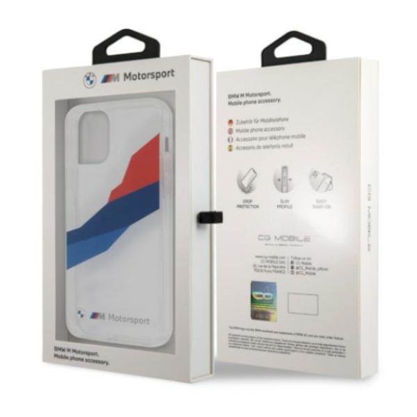 BMW BMHCP12LSKTGT iPhone 12 Pro Max 6,7" átlátszó Motorsport Tricolor keménytok