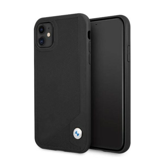 BMW BMHCN61RCDPK iPhone 11 6,1" / Xr fekete keménytok Bőr dombornyomott