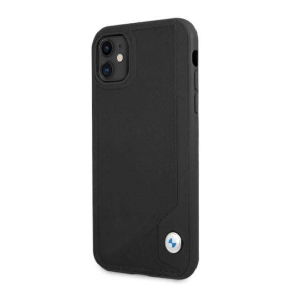 BMW BMHCN61RCDPK iPhone 11 6,1" / Xr fekete keménytok Bőr dombornyomott