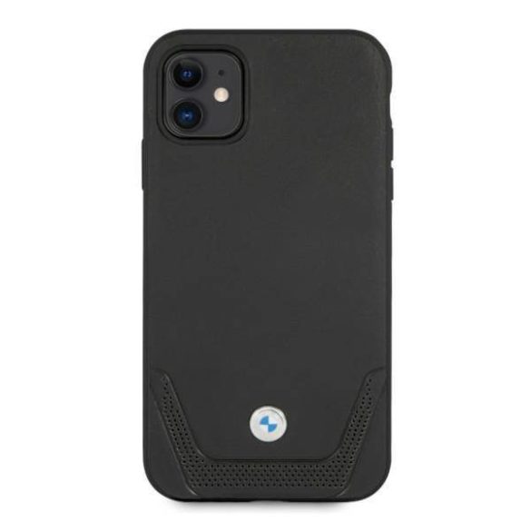 BMW BMHCN61RSWPK iPhone 11 6,1" / Xr fekete keménytok bőr perforált