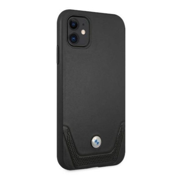 BMW BMHCN61RSWPK iPhone 11 6,1" / Xr fekete keménytok bőr perforált