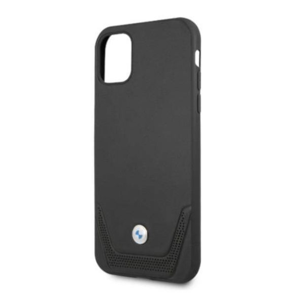 BMW BMHCN61RSWPK iPhone 11 6,1" / Xr fekete keménytok bőr perforált