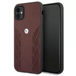   BMW BMHCN61RSPPR iPhone 11 6,1" / Xr piros bőr Curve perforált keménytok