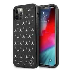   Mercedes MEHCP12LESPBK iPhone 12 Pro Max 6,7" fekete ezüst csillag mintás keménytok